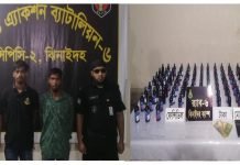 ঝিনাইদহে ভারতীয় ফেনসিডিলসহ ২ কারবারি গ্রেফতার